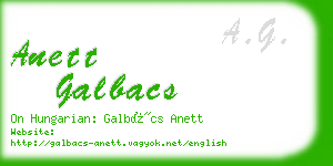 anett galbacs business card